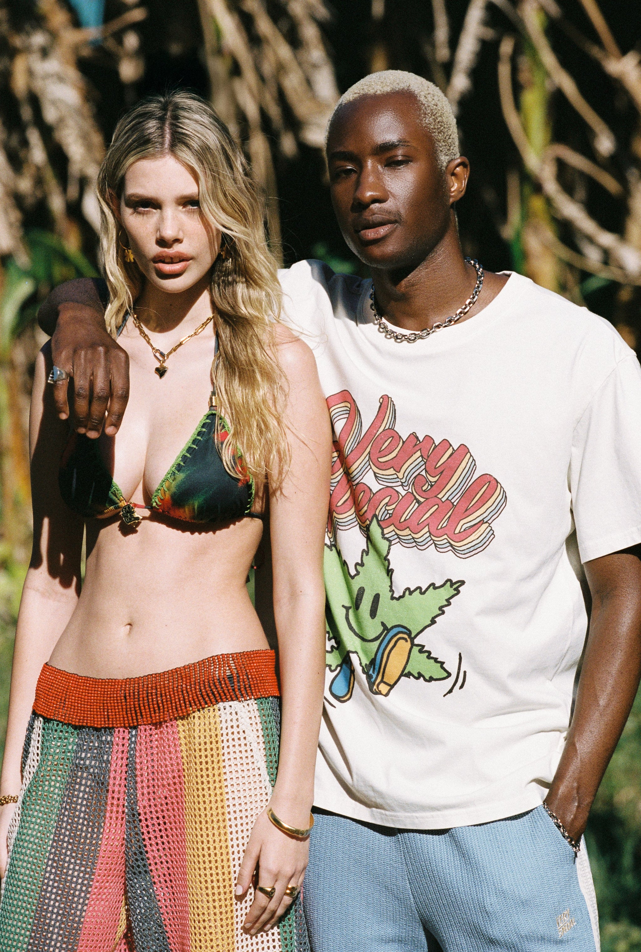 White Mr Happy Herb Vintage Tee