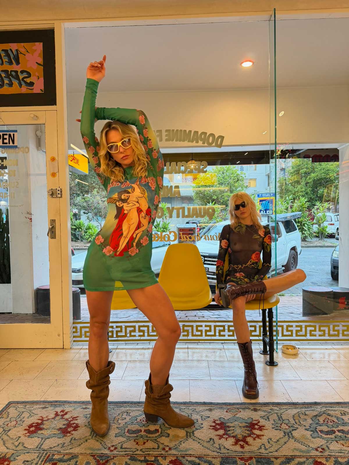 Guardian Angels Mesh Mini Dress