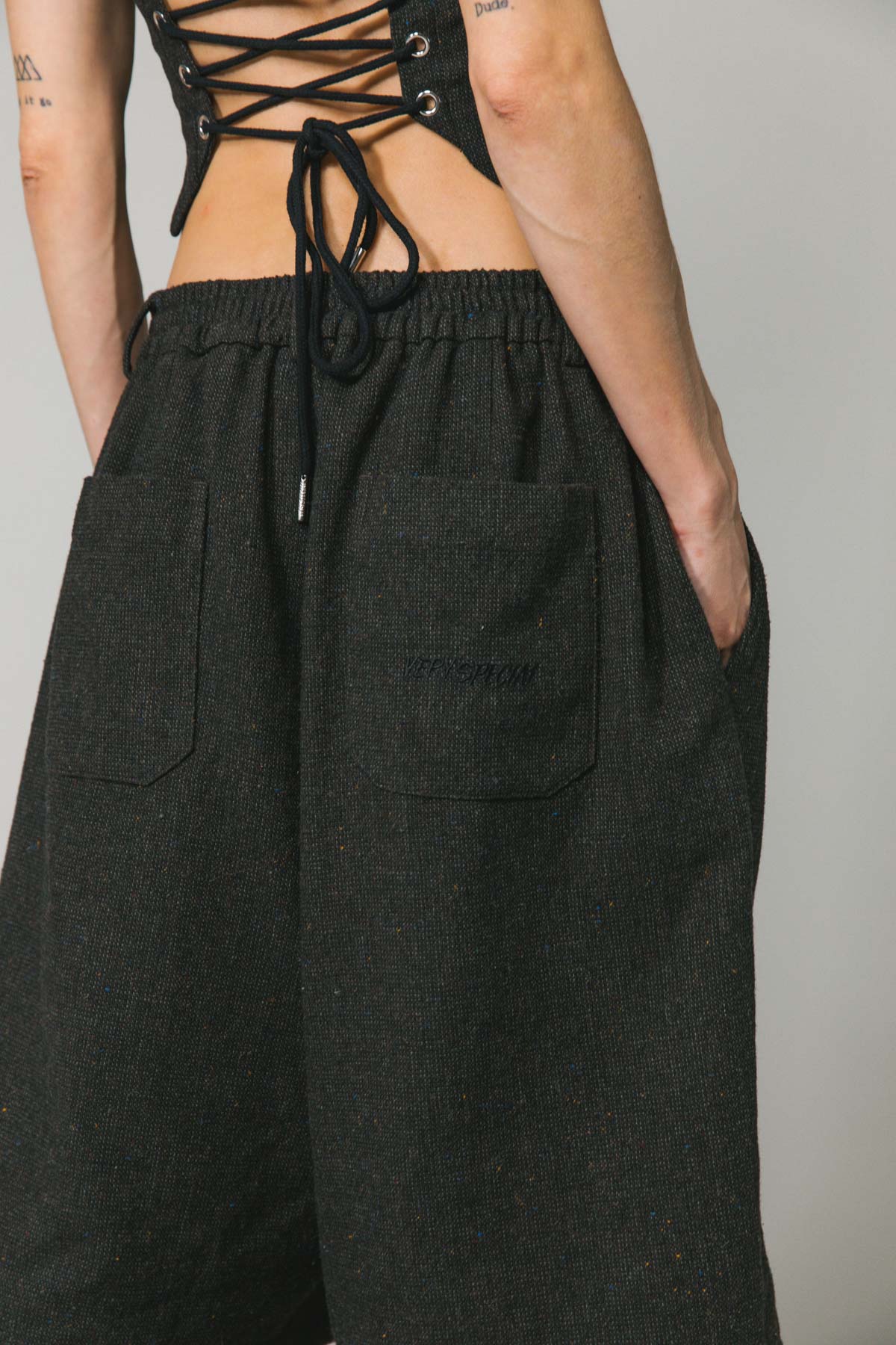 Charcoal Wool Baggy Shay Short
