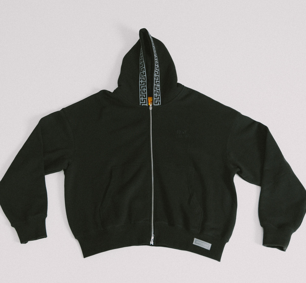 Black "Geo" Fleece Zip Hoody