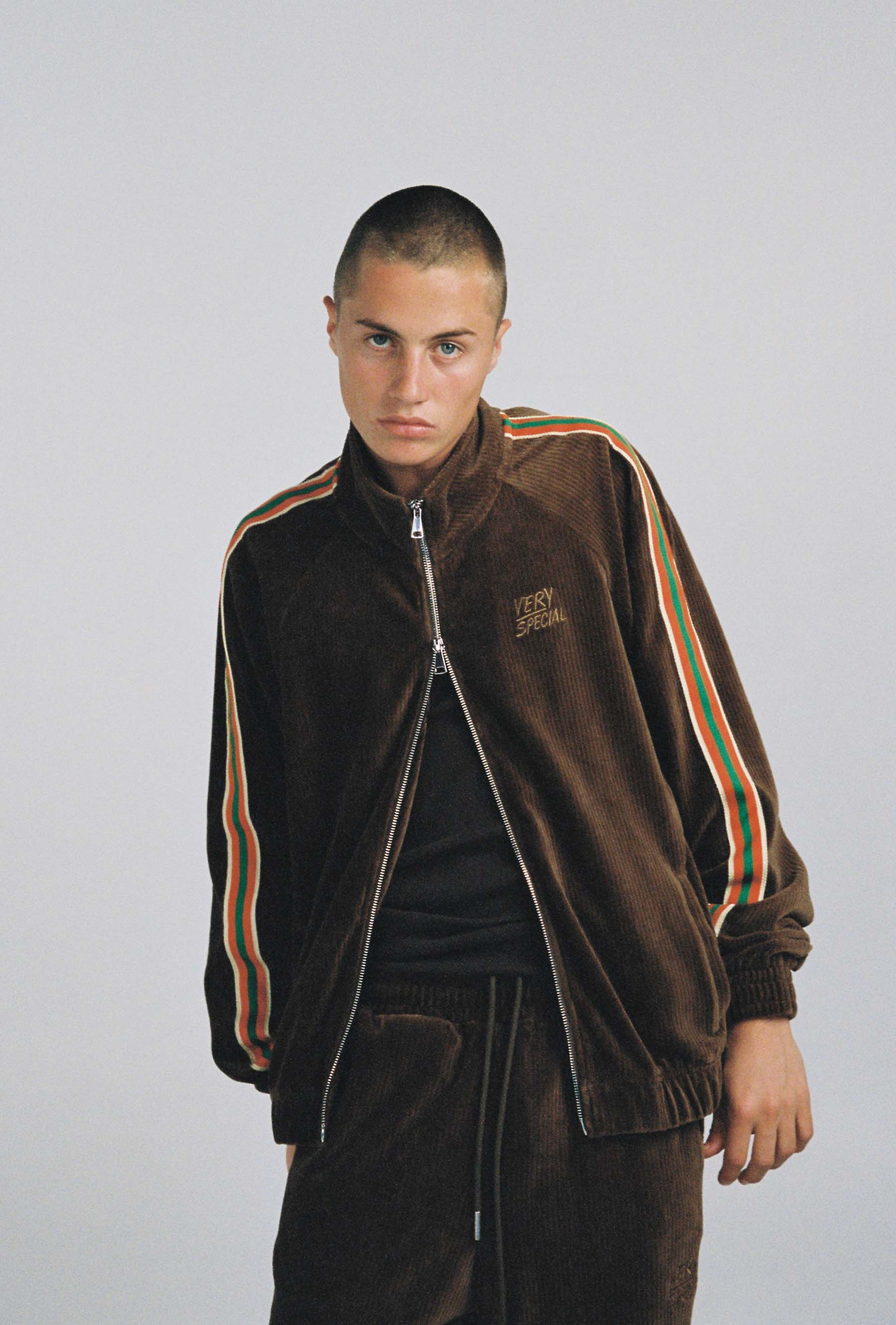 Brown Cord "Stripe" Track Jacket