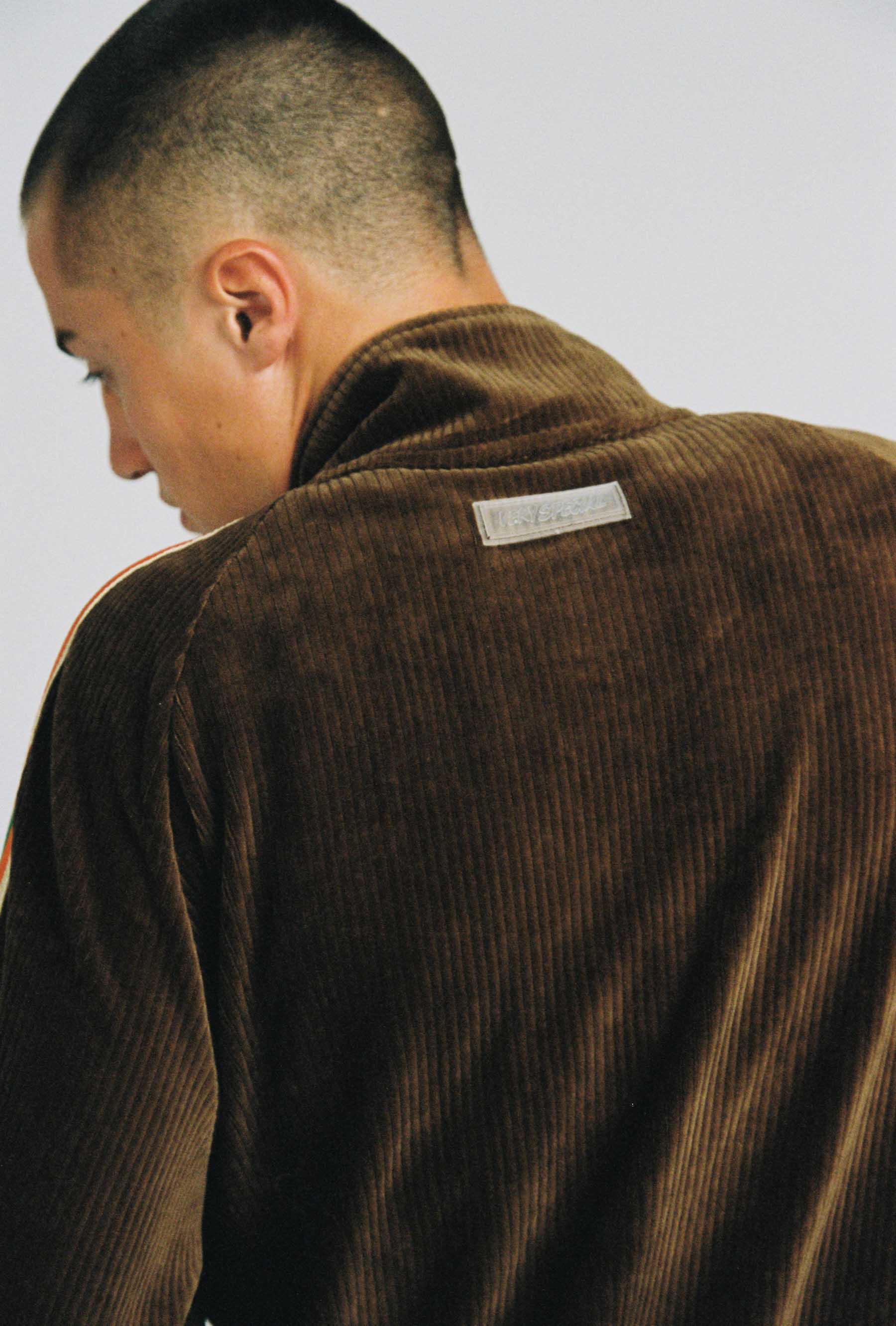 Brown Cord "Stripe" Track Jacket