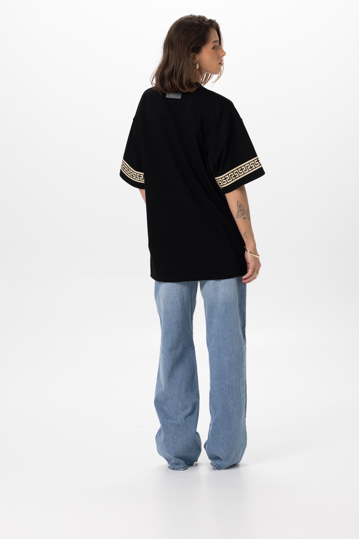 Black "Geo" Boxy Sport Tee