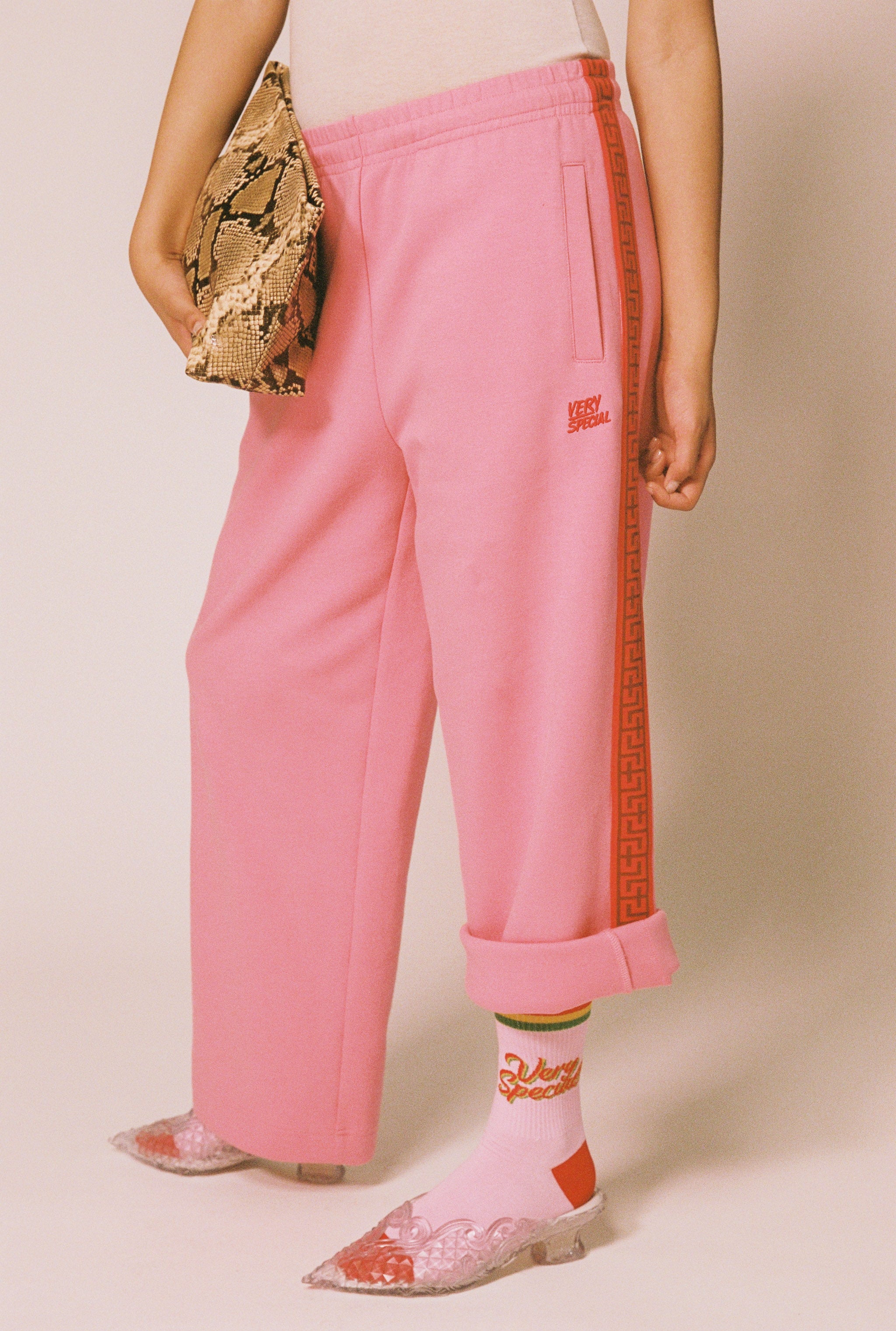 Pink Script and Stripes Sock