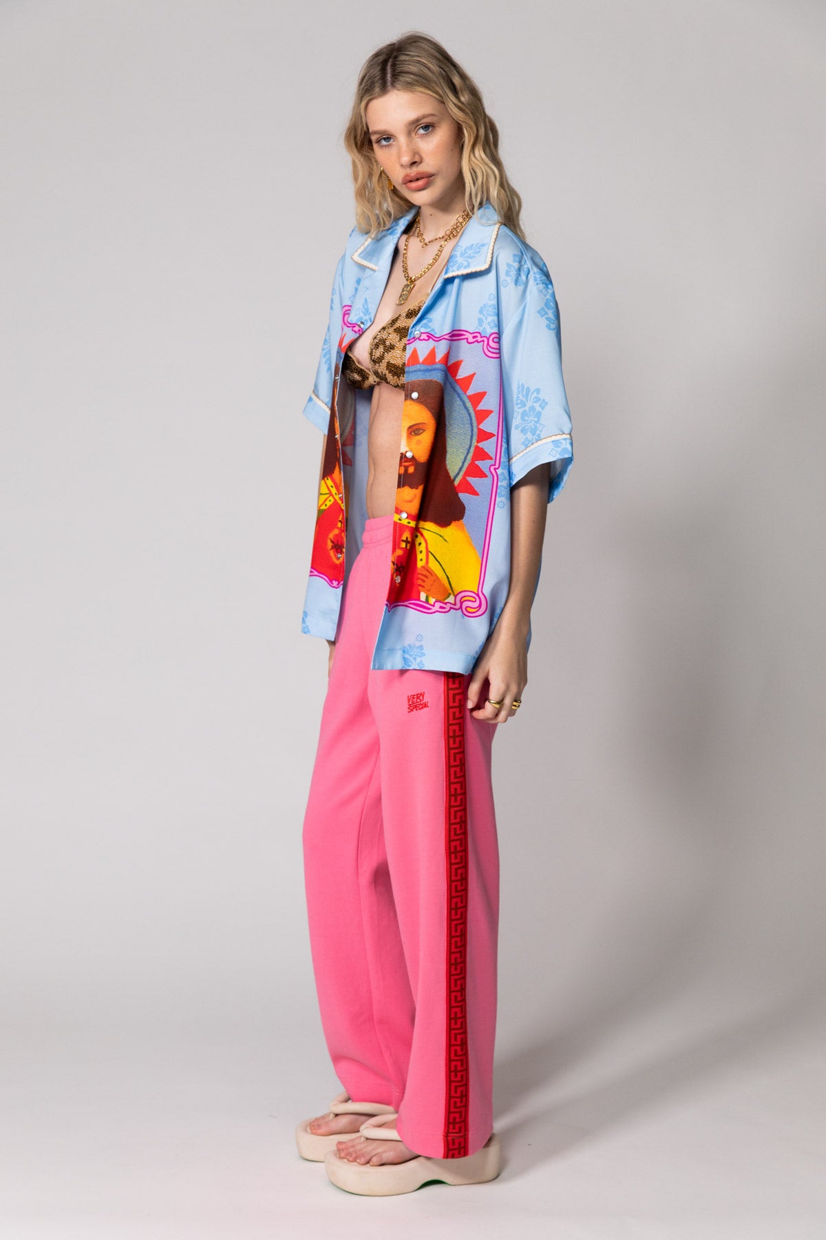 Pink Geo Track Pants