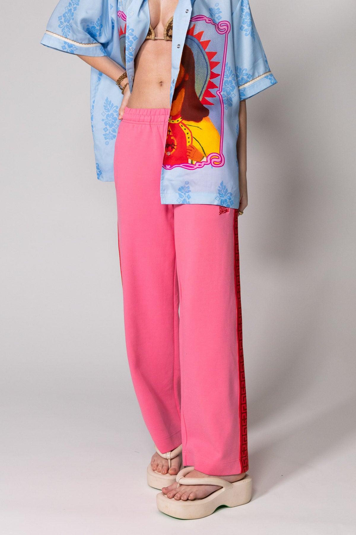 Pink Geo Track Pants